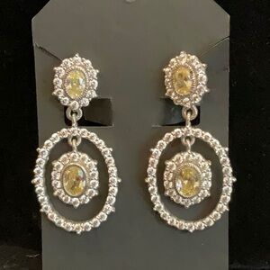 Judith Ripka Diamonique & yellow DMQDrop earrings